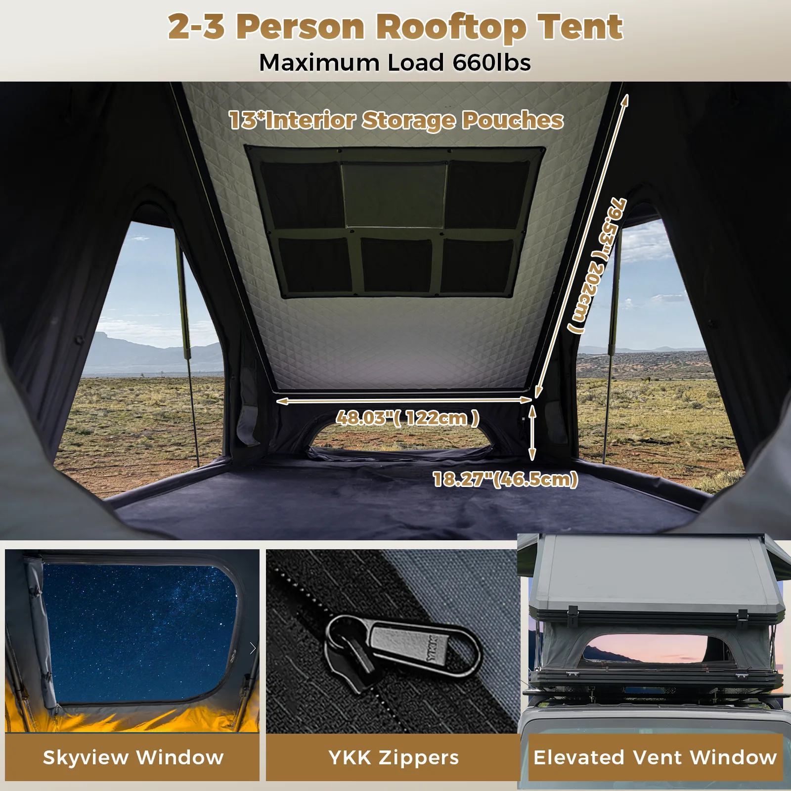 Aluminum Hard-Shell Rooftop Tent